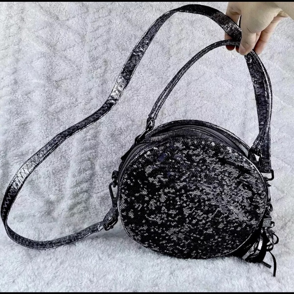 Western Crossbody Bling Bag Tassel Sparkly Sequins Adjustable Satchel Purse